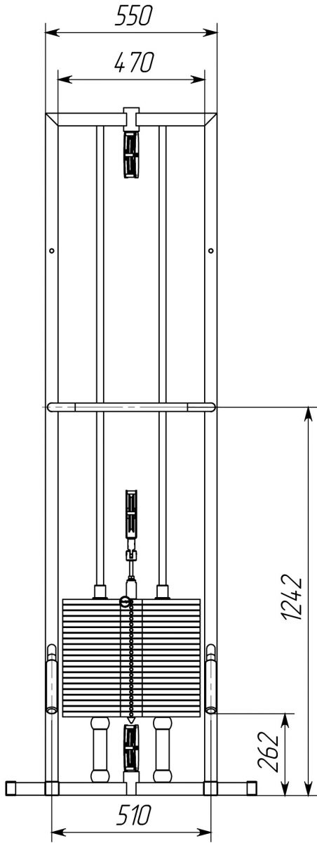 Схема тренажера Бубновского (МТБ) - вид спереди