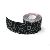 Кинезиотейп. Хлопок. Дизайнерский. 5cm*5m (черный-серый)